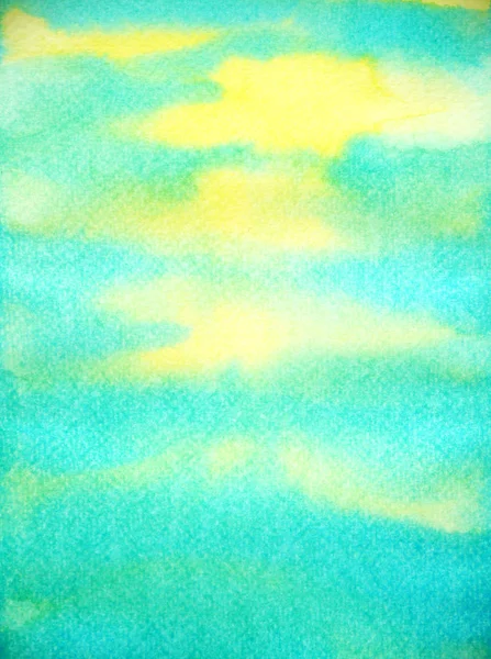 Abstrait bleu couleur soleil ciel eau mer océan vague montagne gamme aquarelle peinture — Photo