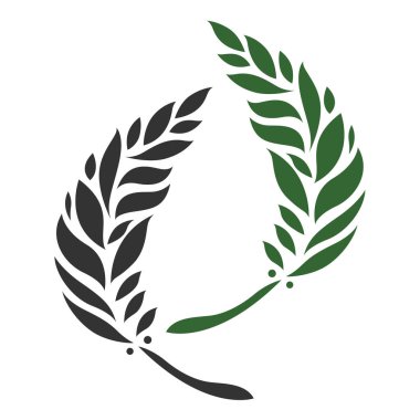 yaprak çelenk vektör illüstrasyon tasarım sanat logosu doğa