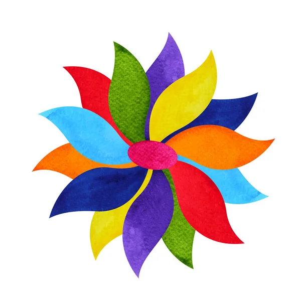 Color chakra mandala símbolo concepto, acuarela icono de la pintura, ilustración diseño dibujo a mano —  Fotos de Stock