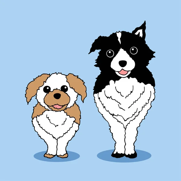 Lindo perro amigable de pie vector mano dibujado ilustración diseño — Vector de stock