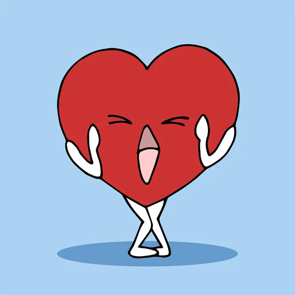 Verlegen, verrast hart symbool vector hand getekende ontwerp illustratie — Stockvector