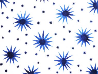 Çiçek çiçek minimal desen suluboya boyama el çizilmiş tasarım illüstrasyon