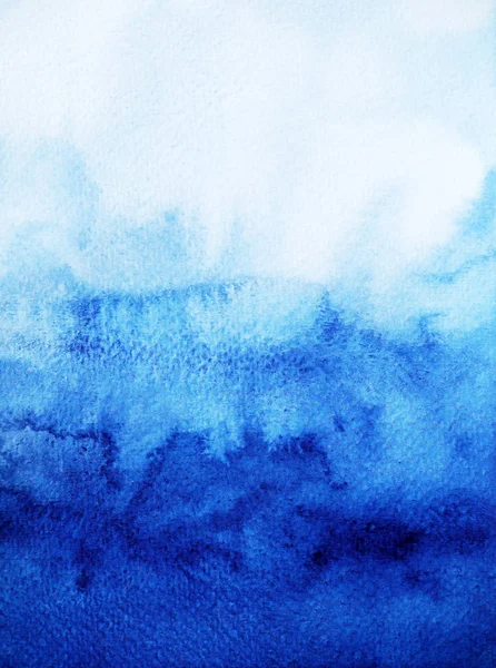 ブルーウェーブミニマル水彩画 ヴィンテージスカイ手描きスタイルイラスト — ストック写真