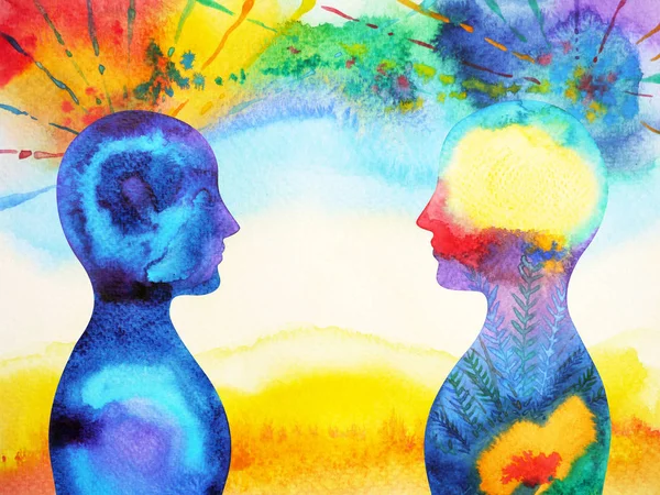 Mastermind, çakra gücü, ilham soyut düşünce birlikte, suluboya boyama