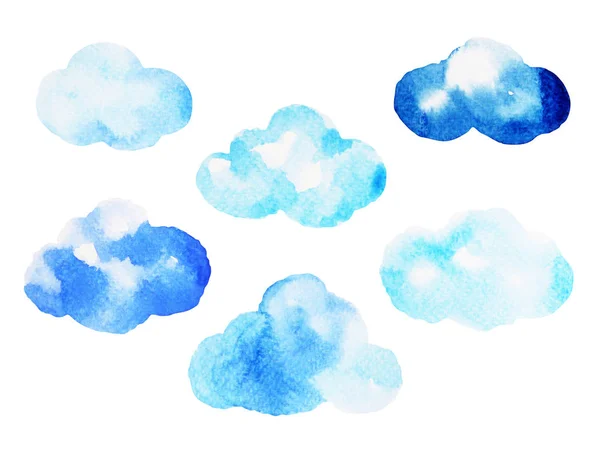 Kağıt tasarım illüstrasyon üzerine bulut suluboya boyama el çizimi — Stok fotoğraf