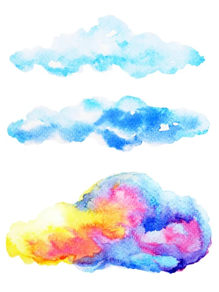 Wolke Aquarell Malerei Handzeichnung auf Papier Design Illustration — Stockfoto