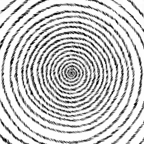 Diseño espiral pluma dibujada a mano sobre papel ilustración negro blanco —  Fotos de Stock