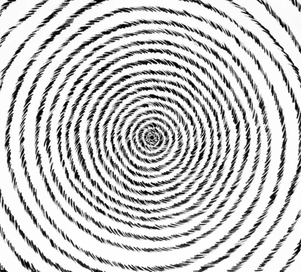 Diseño espiral pluma dibujada a mano sobre papel ilustración negro blanco —  Fotos de Stock
