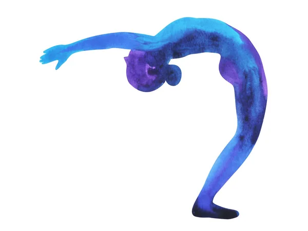 Stehend Halbmond Rücken beugen Pose Yoga Chakra Hand gezeichnet Illustration Design — Stockfoto