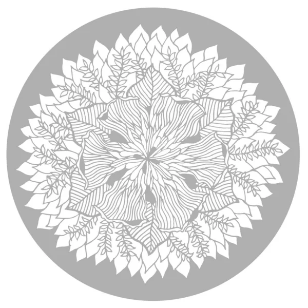 Chakra mandala ícone símbolo logotipo, flor folha floral, vetor mão desenhada — Vetor de Stock