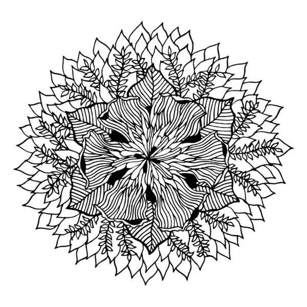 Chakra Mandala pictogram symbool logo, bloem Floral blad, Vector hand getrokken — Stockvector