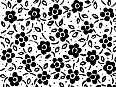 soyut çiçek desen tasarım illüstrasyon suluboya boyama, siyah ve beyaz sesi