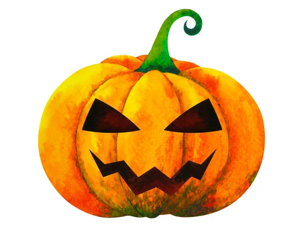 Pompoen Halloween Aquarel Schilderen Illustratie Ontwerp Wit Geïsoleerde Clipping Pad — Stockfoto