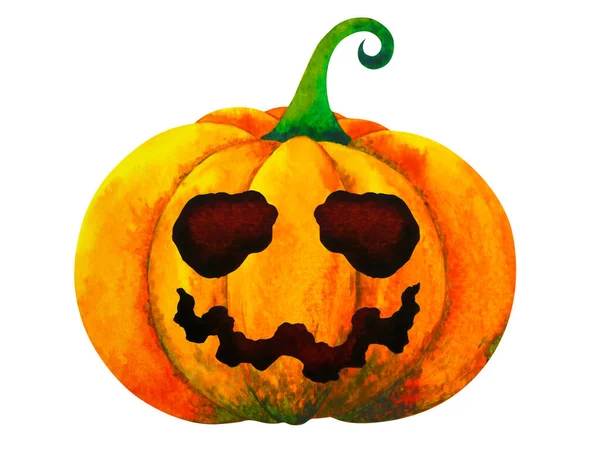 Pompoen Halloween Aquarel Schilderen Illustratie Ontwerp Wit Geïsoleerde Clipping Pad — Stockfoto
