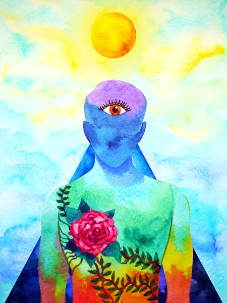 Chakra Mente Espiritual Humano Ioga Terceiro Olho Cabeça Saúde Mental — Fotografia de Stock