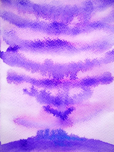 Abstrato Arte Roxo Céu Nuvem Chakra Símbolo Aquarela Pintura Ilustração — Fotografia de Stock