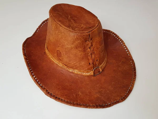 Chapéu Cowboy Marrom Isolado Vintage Estilo Ocidental Americano Sentiu Chapéu — Fotografia de Stock