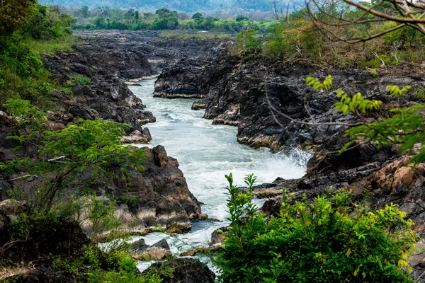 Con Peng Lipi Waterfall Laos — Stock Photo, Image