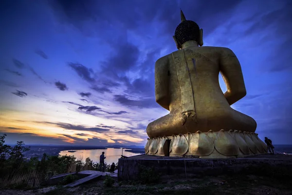 Duży Obraz Buddy Górach Pakse Laosu — Zdjęcie stockowe