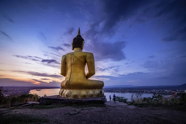 Duży Obraz Buddy Górach Pakse Laos — Zdjęcie stockowe