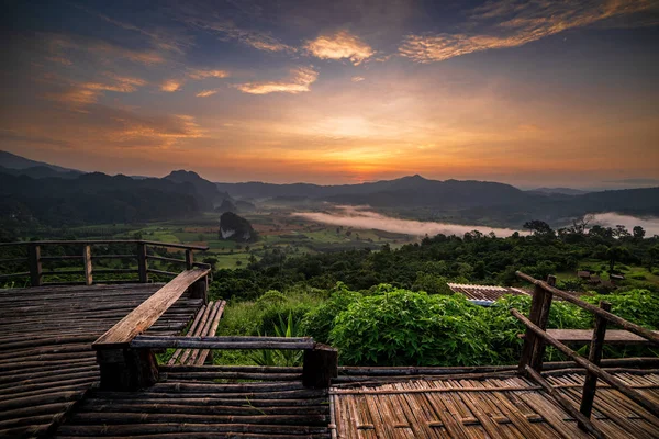 Lever Soleil Beaux Paysages Phu Lanka Thaïlande — Photo