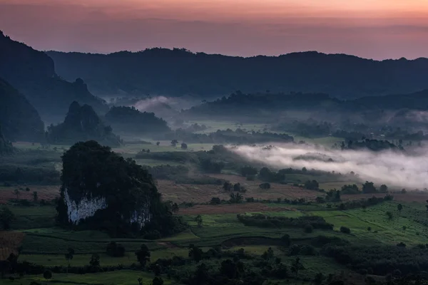 Lever Soleil Beaux Paysages Phu Lanka Thaïlande — Photo