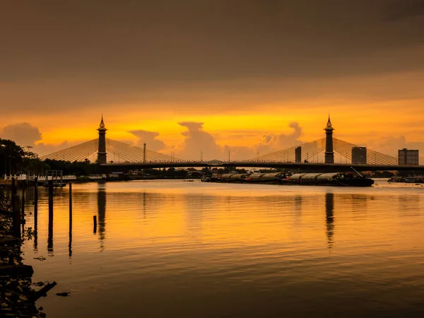 Orari Tramonto Sul Ponte — Foto Stock