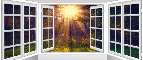 beautiful view from the window to nature picturesquely
