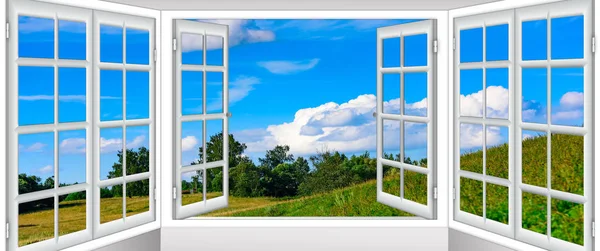 Hermosa Vista Desde Ventana Naturaleza Pintorescamente — Foto de Stock