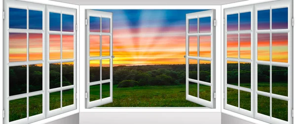 Krásný Výhled Okna Přírodě Malebně — Stock fotografie