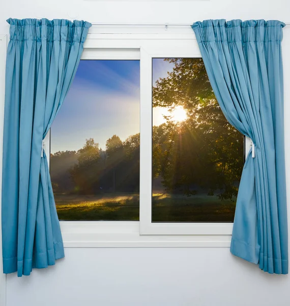 beautiful view from the window to nature picturesquely