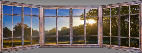 Krásný Výhled Okna Přírodě Malebně — Stock fotografie