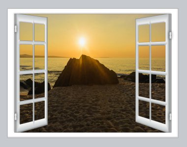 Gökyüzünün açık penceresi bulutlu gün doğumu