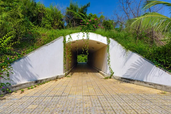 Túnel Peatonal Subterráneo Través Del Arco Del Techo Pasaje — Foto de Stock