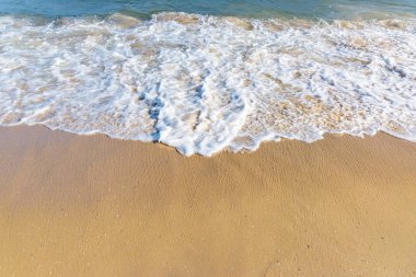 Cennet sıcak tropikal iklim kumlu plaj deniz sakin dalga