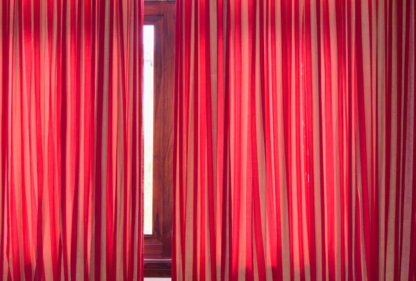 Sűrű Textil Háttér Piros Függöny Redők — Stock Fotó