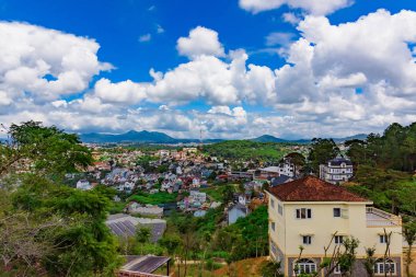 Vietnam Dalat Şehir panoramik manzaralı tepeden
