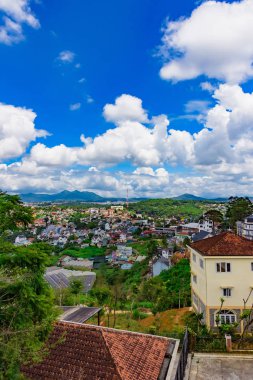 Vietnam Dalat Şehir panoramik manzaralı tepeden