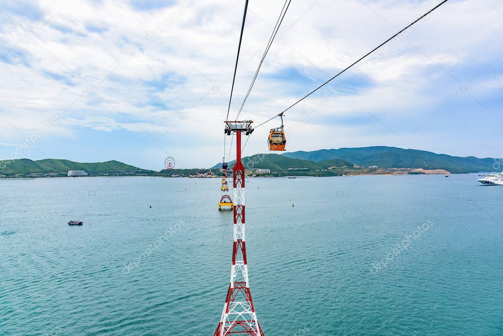 Cableway from Nha Trang  to Vinpearl Amusement Park.Vietnam