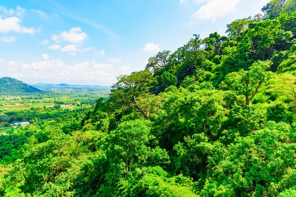 Vista Altura Céu Azul Selva Verde Tropical Com Nuvens Vietnam — Fotografia de Stock