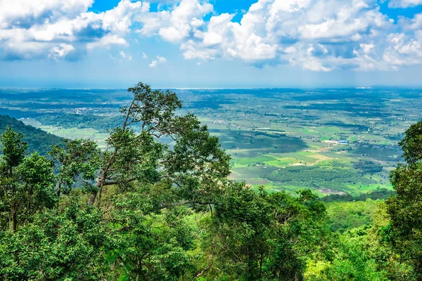 Vista Altura Céu Azul Selva Verde Tropical Com Nuvens Vietnam — Fotografia de Stock