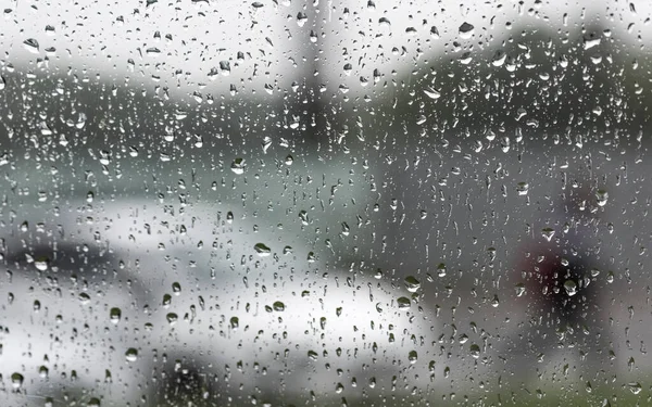 Krople Deszczu Szkło Tłem — Zdjęcie stockowe