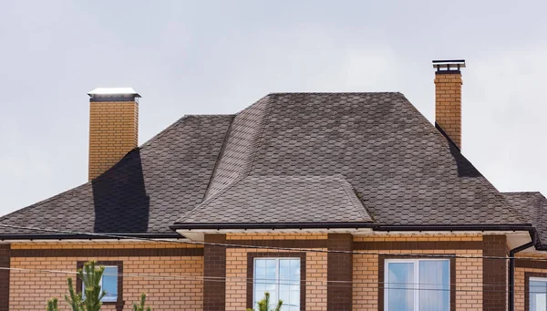 Chimney Roof House Blue Sky — Stock Photo, Image