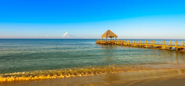 Vackert Lusthus Den Tropiska Vita Sandstranden Dominikanska Republiken Karibiska Havet — Stockfoto