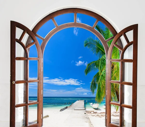 Porta Vista Aberta Mirante Mar Caribe Imagens De Bancos De Imagens Sem Royalties