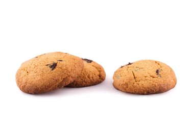  Beyaz arkaplanda ev yapımı yulaf ezmeli kurabiyeler