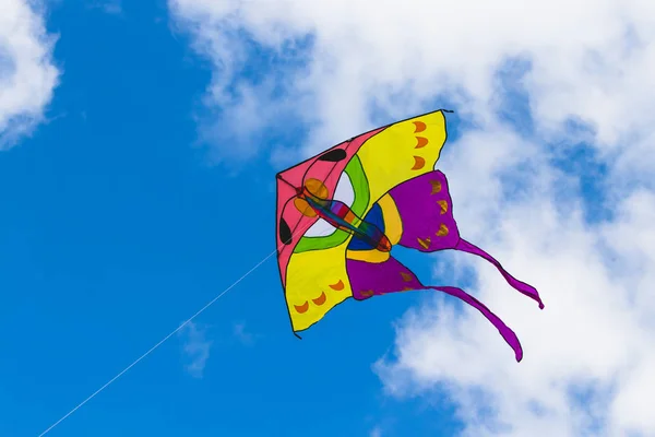 Kite Butterfly Blue Sky Clouds Background — Stock Photo, Image