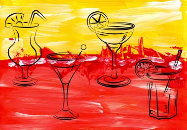 alkol kokteyler ve diğer içecekler.