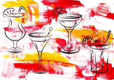 alkol kokteyler ve diğer içecekler.