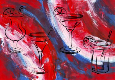 alkol kokteyler ve diğer içecekler.